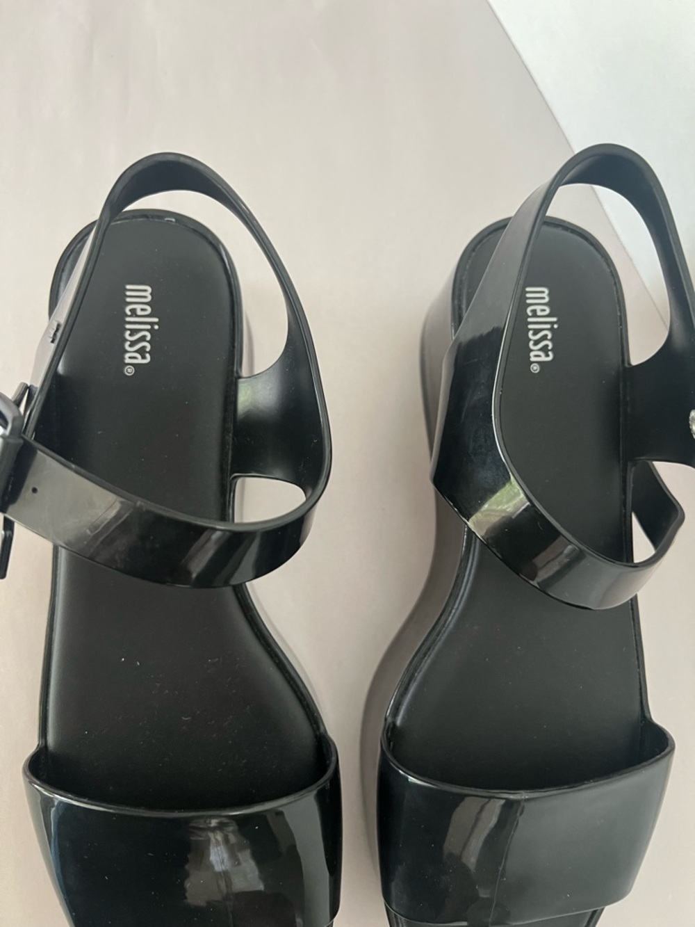 Melissa Mar Platform Sandals Black Jelly Chunky Size 9 - Picture 3 of 9